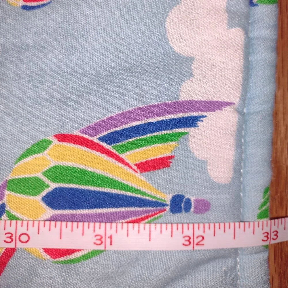 New hand made Baby quilt blanket with lovely hot air balloons and clouds